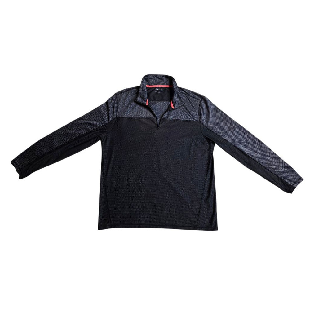 Men's Calvin Klein Black Gray 1/4 Zip windbreaker light jacket L